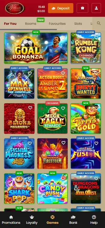 Slots on Villento Mobile