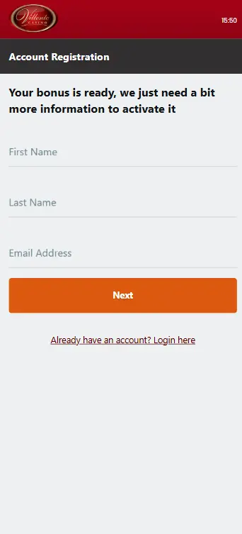 Account Registration on Mobile App